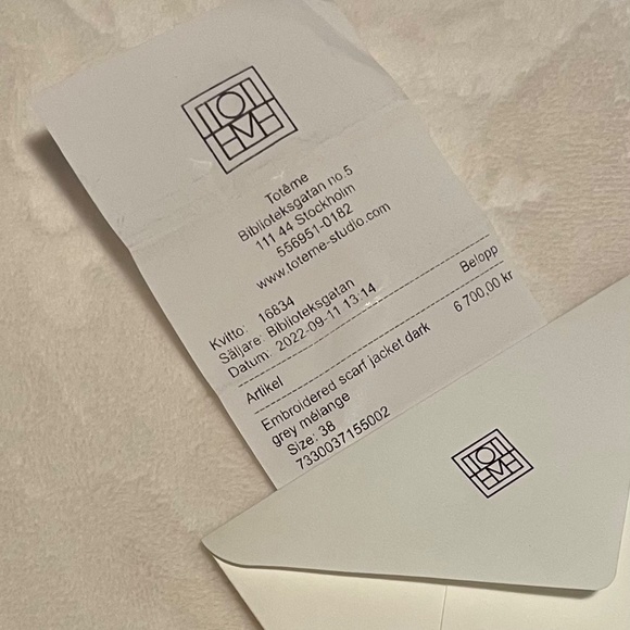 Toteme dark grey melange embroidered scarf jacket - Picture 7 of 7